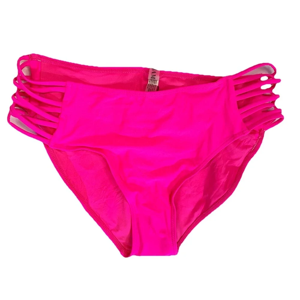 NWT Wild Fable Tropical Floral Bikini Swimsuit Top Womens L Pink Free Bottoms - Picture 2 of 11